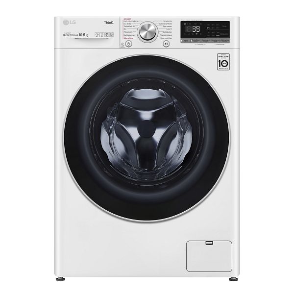 Lave-linge LG, 10,5 kg, AI DD®, Vapeur, TurboWash® 360°, ThinQ®, Nouveau tambour bien-être, Label énergétique A, F6WV710P1
